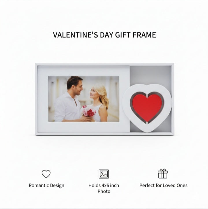 Romantic Heart Photo Frame - Perfect Valentine's Gift